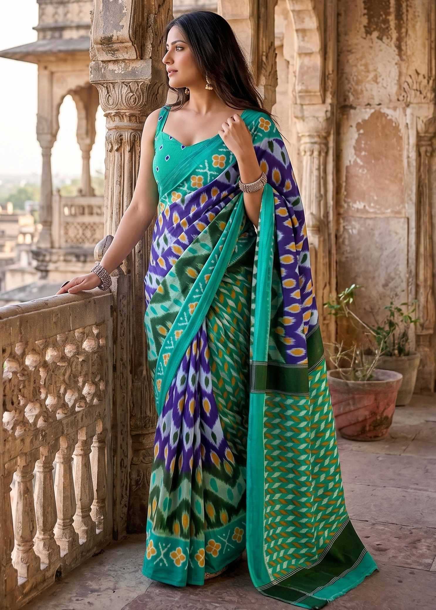 YNF Wholesale Cotton Ikkat Saree  | Surat Manufacturer