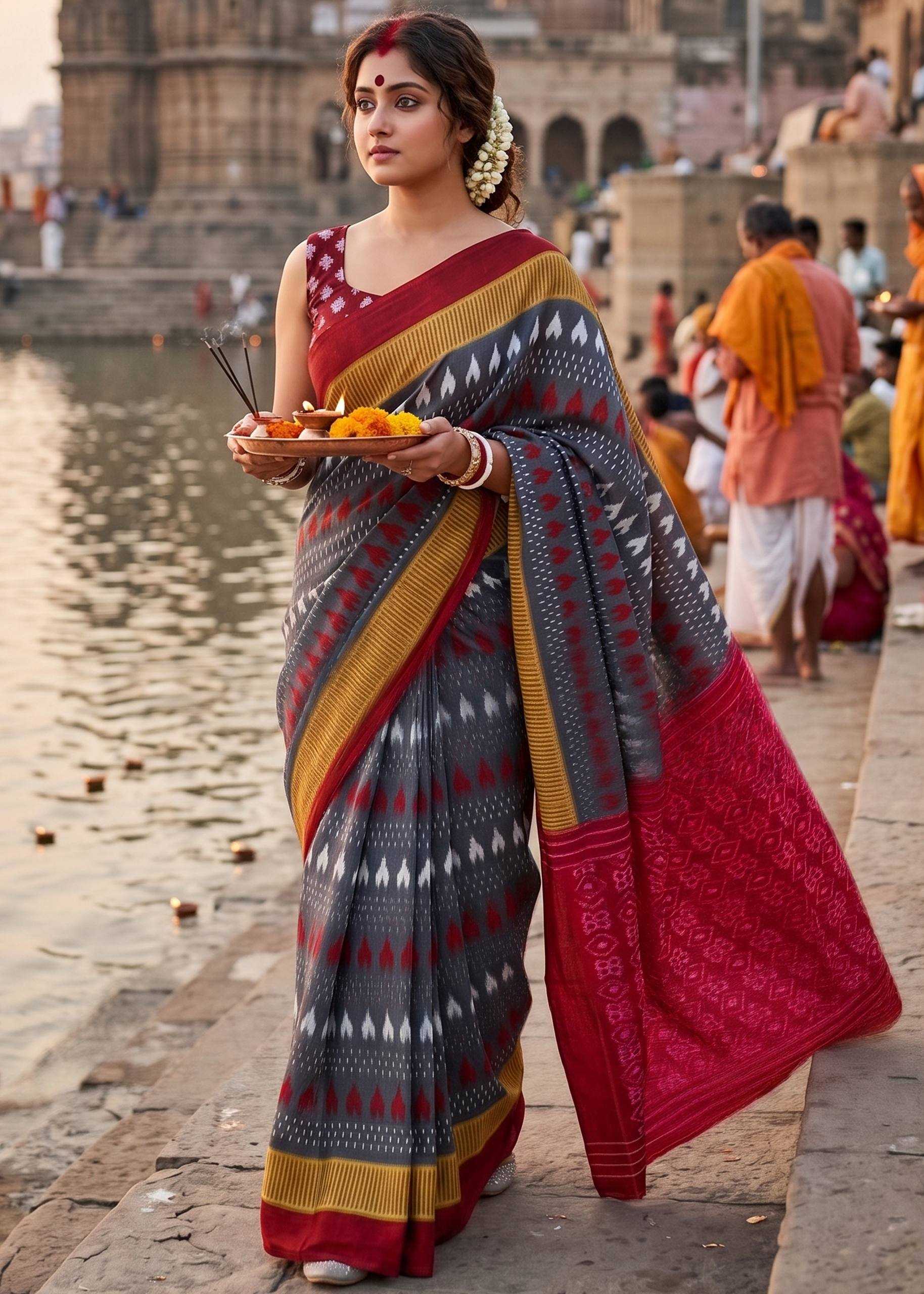 YNF Wholesale Cotton Block Print Sarees  | Surat Manufacturer