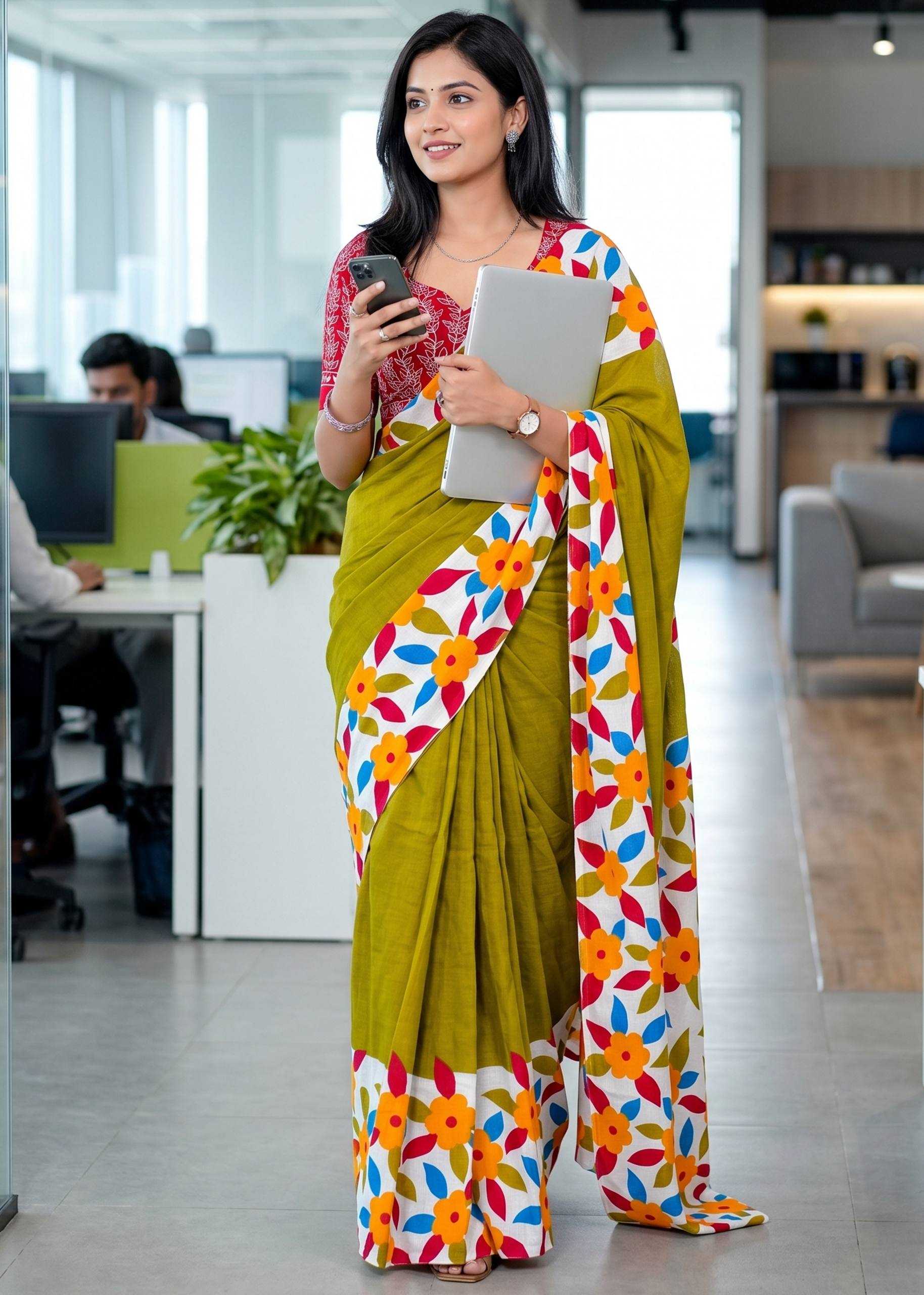 YNF Wholesale Cotton Block Print Sarees  | Surat Manufacturer