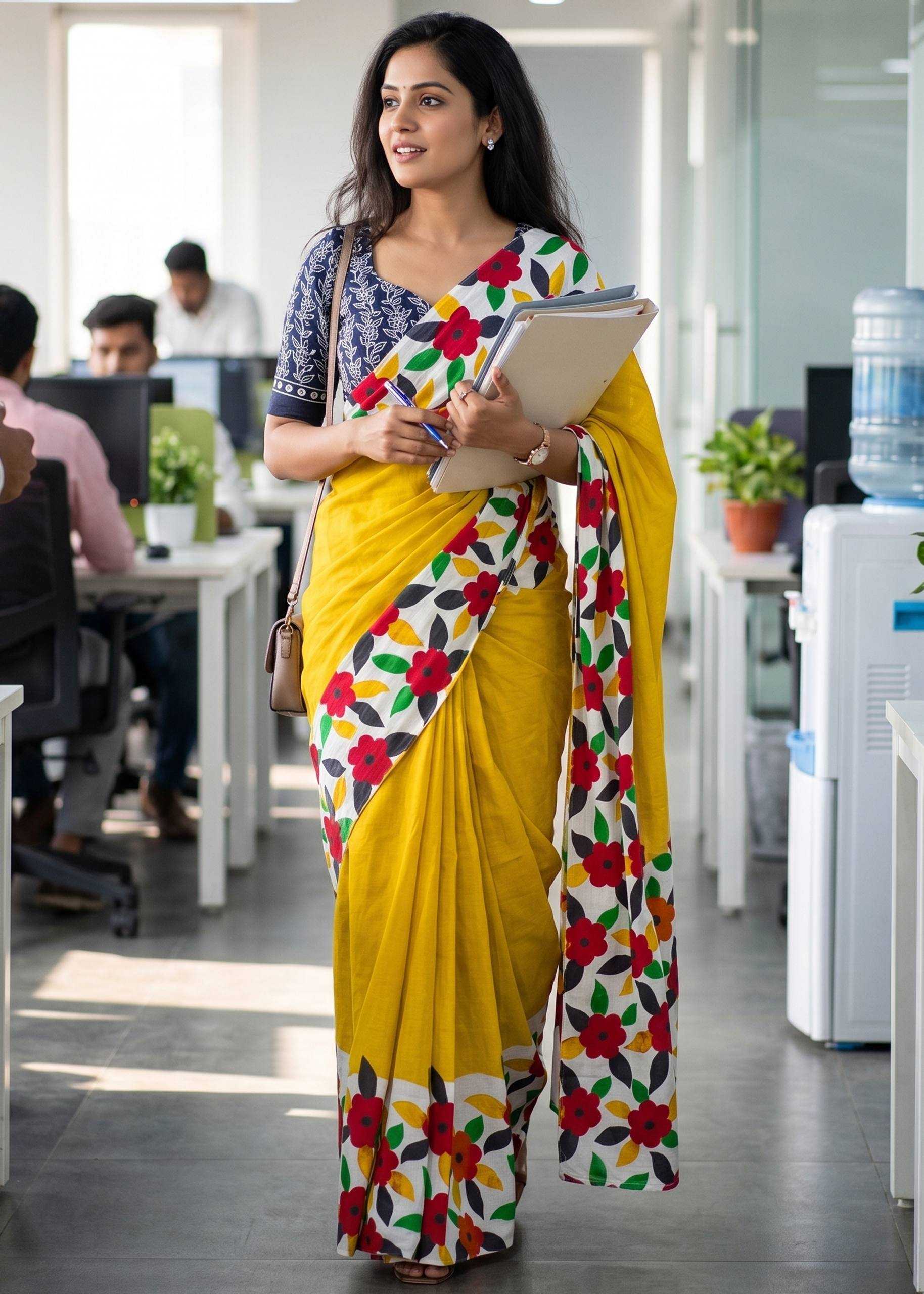 YNF Wholesale Cotton Block Print Sarees  | Surat Manufacturer