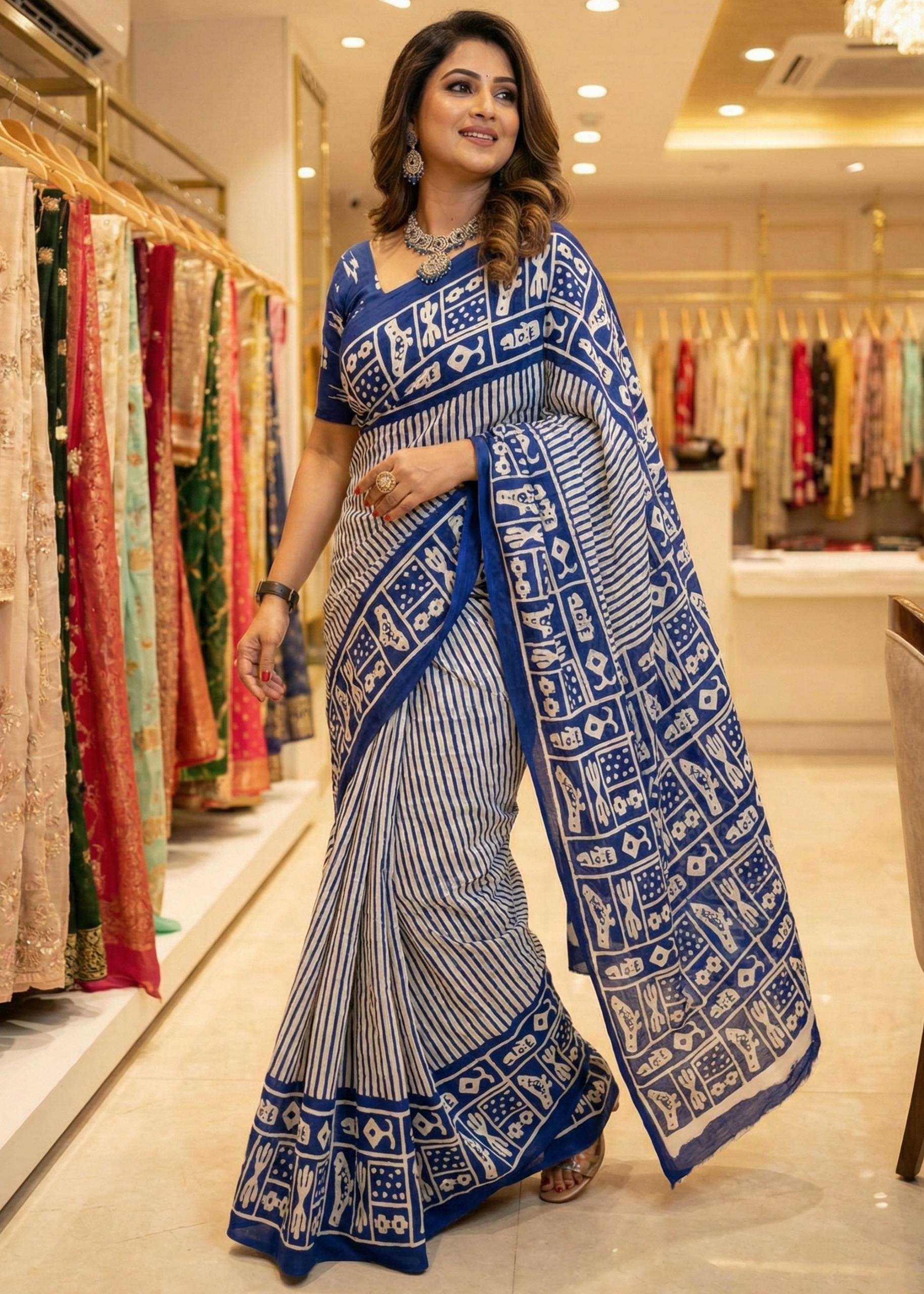 YNF Wholesale Pure Cotton Designer Sarees  | Surat Manufacturer
