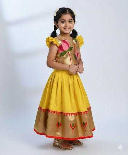 YNF Wholesale Paithani Silk Kids Lehenga  | Surat Manufacturer