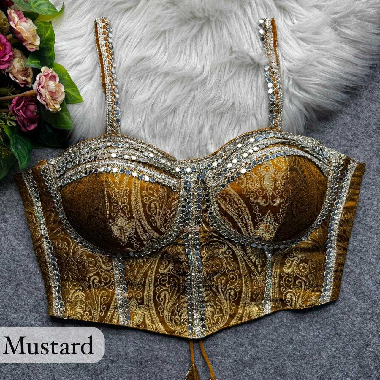 YNF Wholesale Banarasi Soft Silk Sleeveless Blouse  | Surat Manufacturer