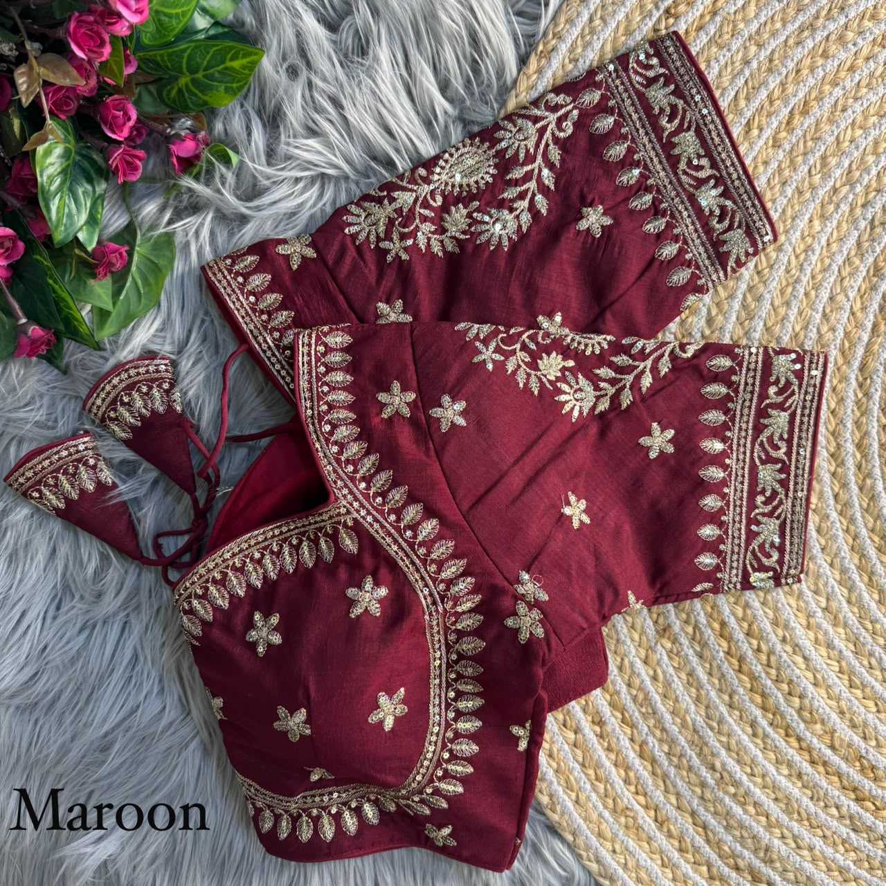 YNF Wholesale Vichitra Silk Sequence Embroidery Blouse  | Surat Manufacturer