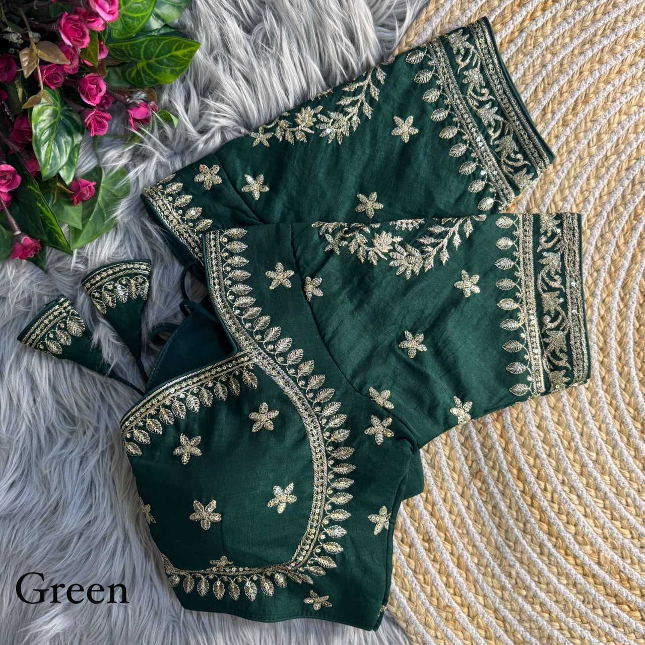 YNF Wholesale Vichitra Silk Sequence Embroidery Blouse  | Surat Manufacturer