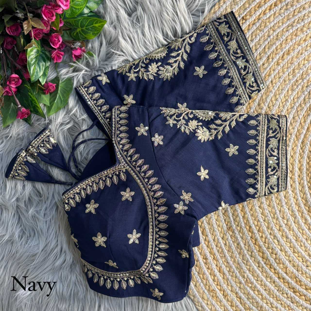 YNF Wholesale Vichitra Silk Sequence Embroidery Blouse  | Surat Manufacturer