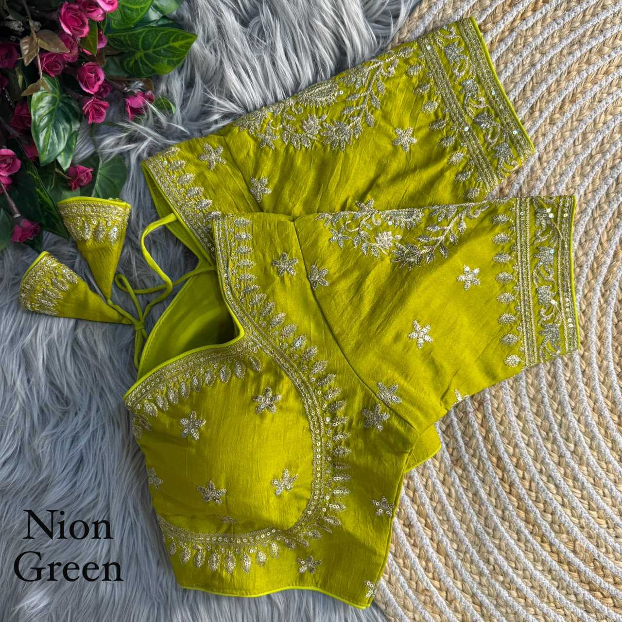 YNF Wholesale Vichitra Silk Sequence Embroidery Blouse  | Surat Manufacturer