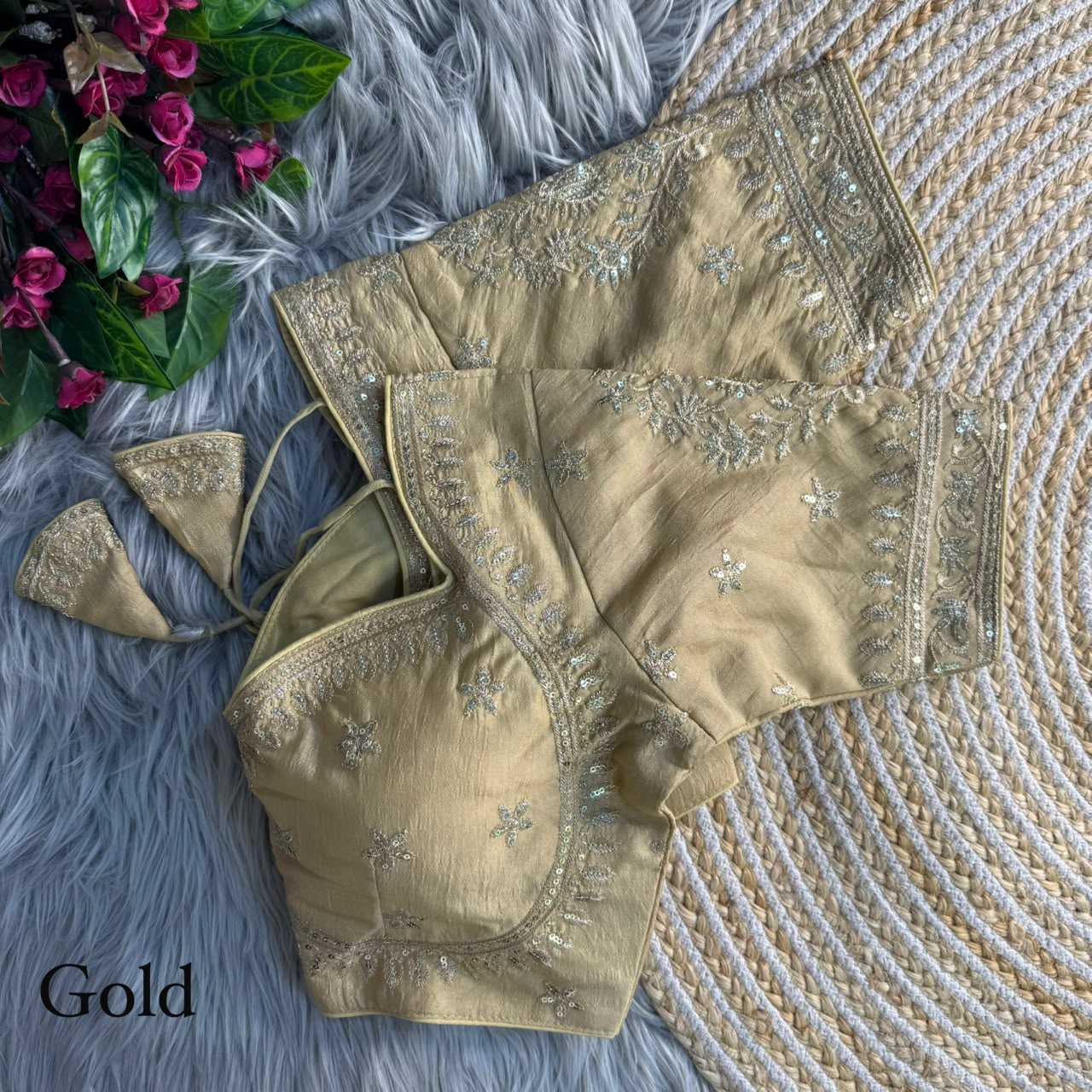 YNF Wholesale Vichitra Silk Sequence Embroidery Blouse  | Surat Manufacturer