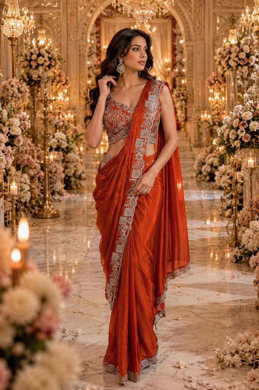YNF Wholesale Satin Ready To Wear Sarees  | Surat Manufacturer