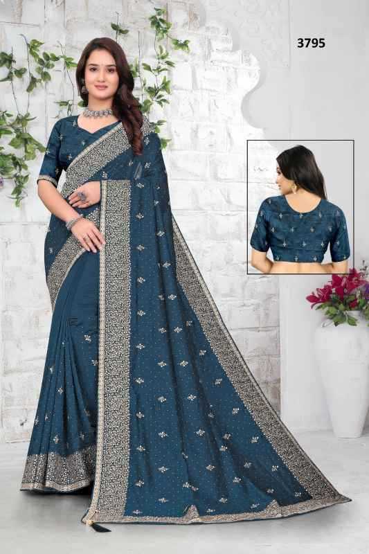YNF Wholesale Vichitra Silk Embroidered Sarees  | Surat Manufacturer
