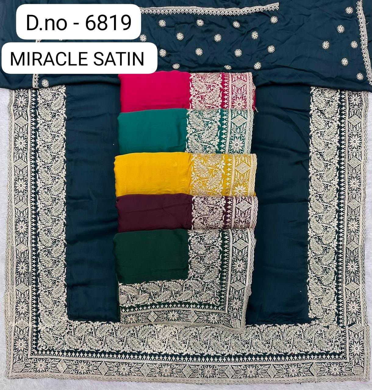 YNF Wholesale Satin Embroidered Sarees  | Surat Manufacturer