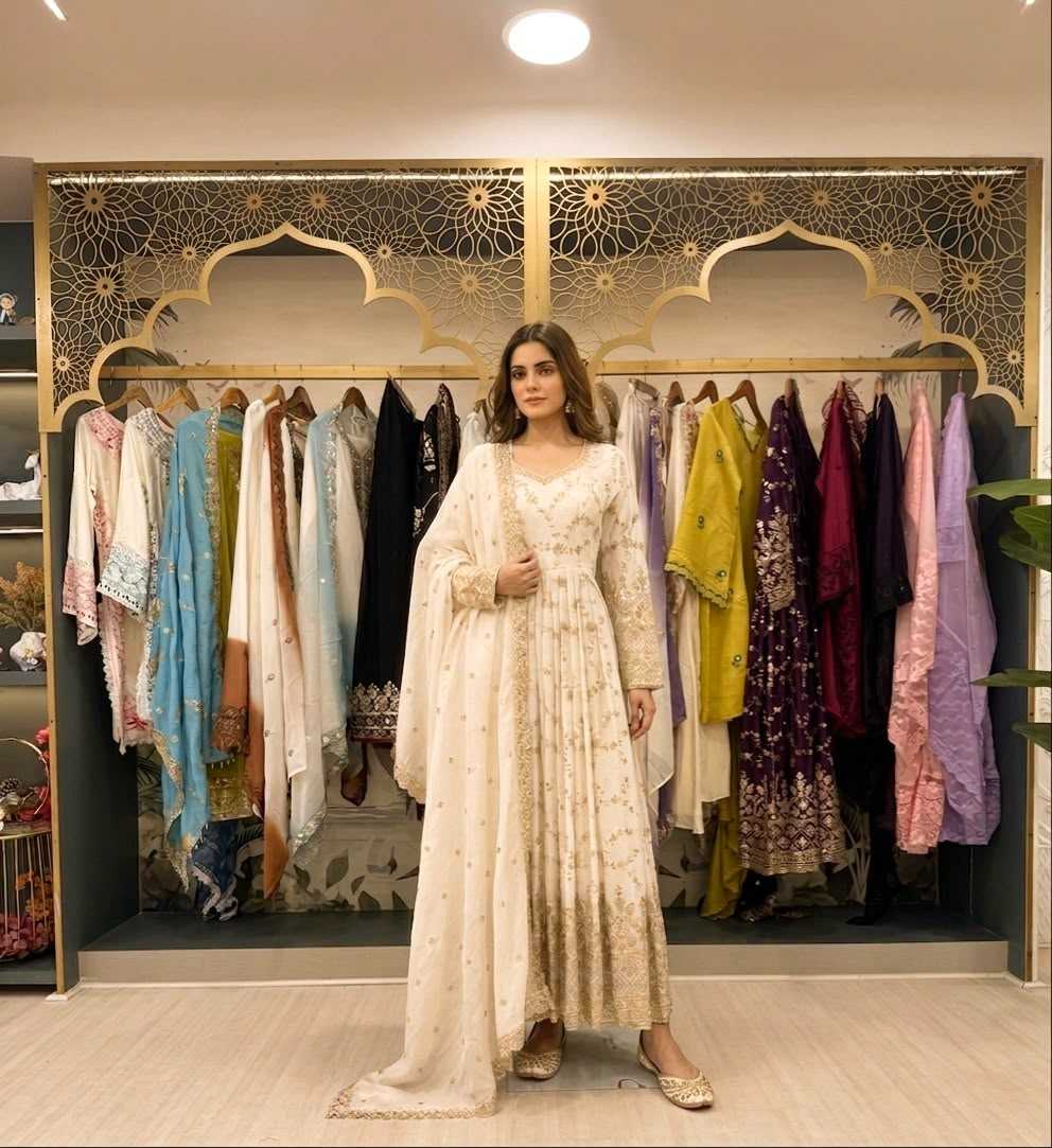 YNF Wholesale Chinon Silk Embroidery Gowns  | Surat Manufacturer