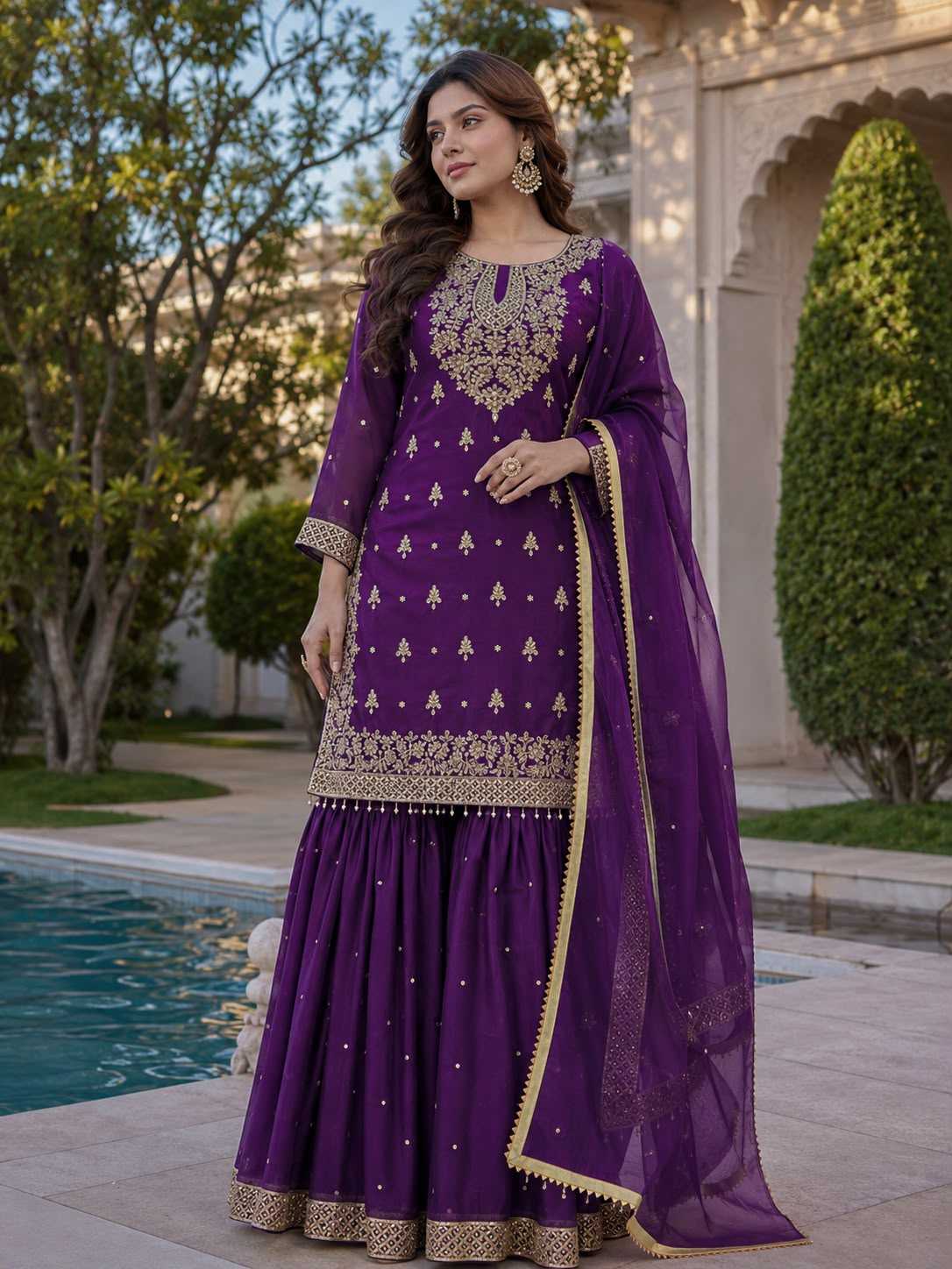 YNF Wholesale Pure Silk Sharara Salwar Suits  | Surat Manufacturer