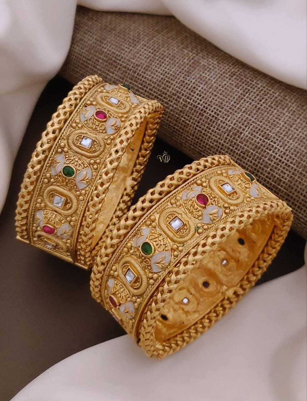 YNF Wholesale Brass Kundan Bangles  | Surat Manufacturer