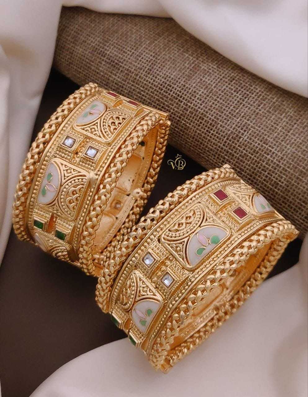 YNF Wholesale Brass Kundan Bangles  | Surat Manufacturer