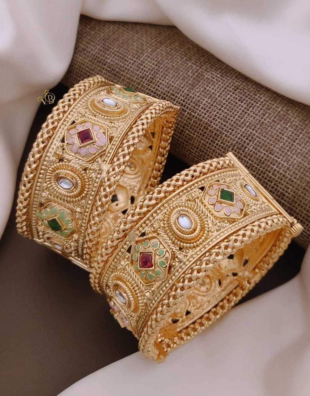 YNF Wholesale Brass Kundan Bangles  | Surat Manufacturer
