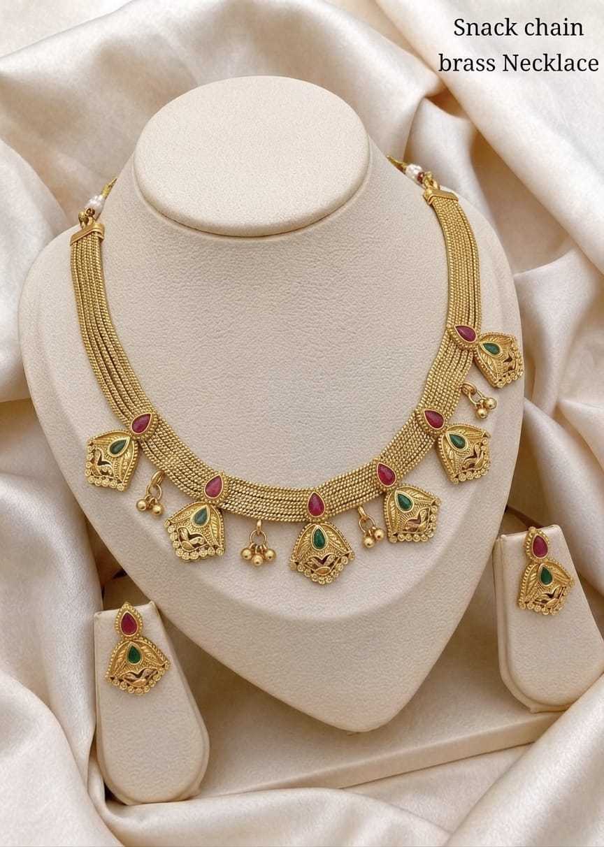 YNF Wholesale Brass Rajwadi Necklaces Set  | Surat Manufacturer