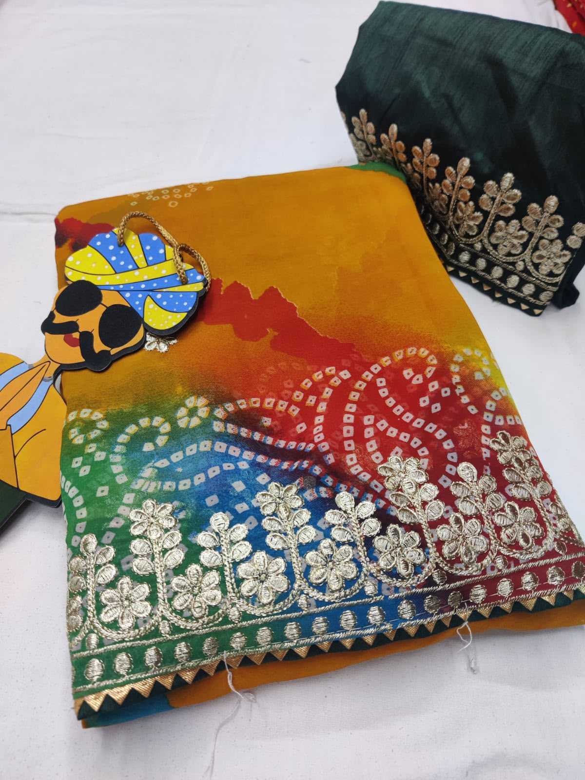 YNF Wholesale Bandhani Silk Leheriya Sarees  | Surat Manufacturer