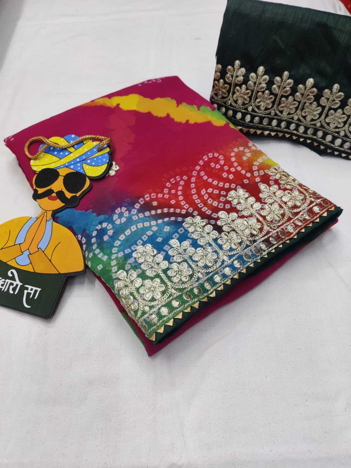 YNF Wholesale Bandhani Silk Leheriya Sarees  | Surat Manufacturer