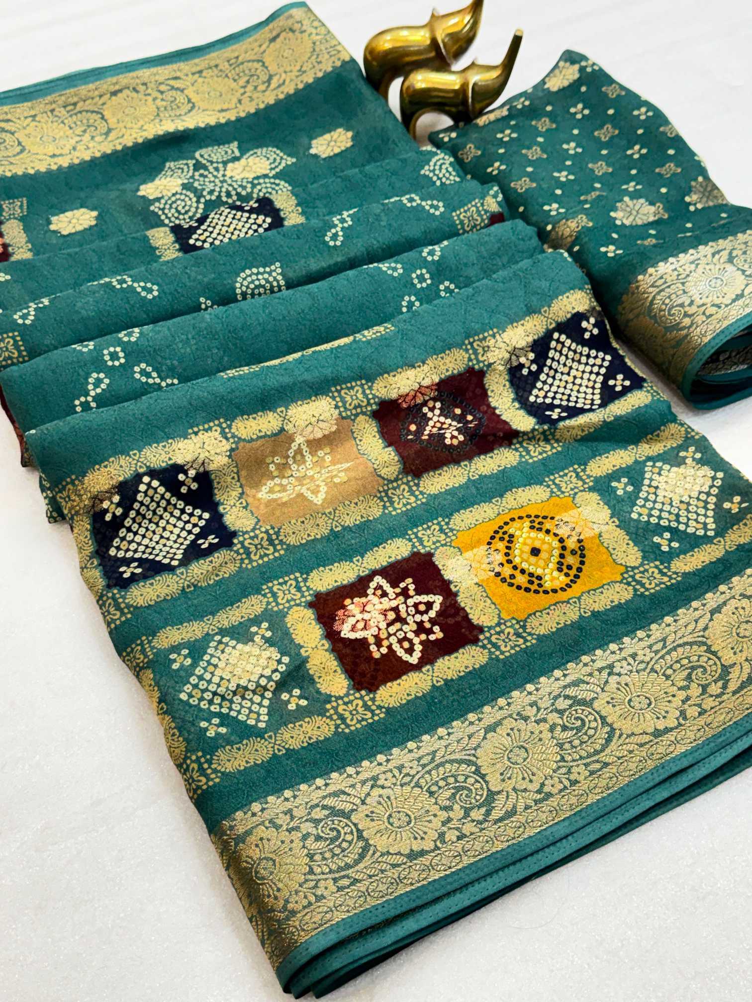 YNF Wholesale Jacquard Printed Sarees  | Surat Manufacturer