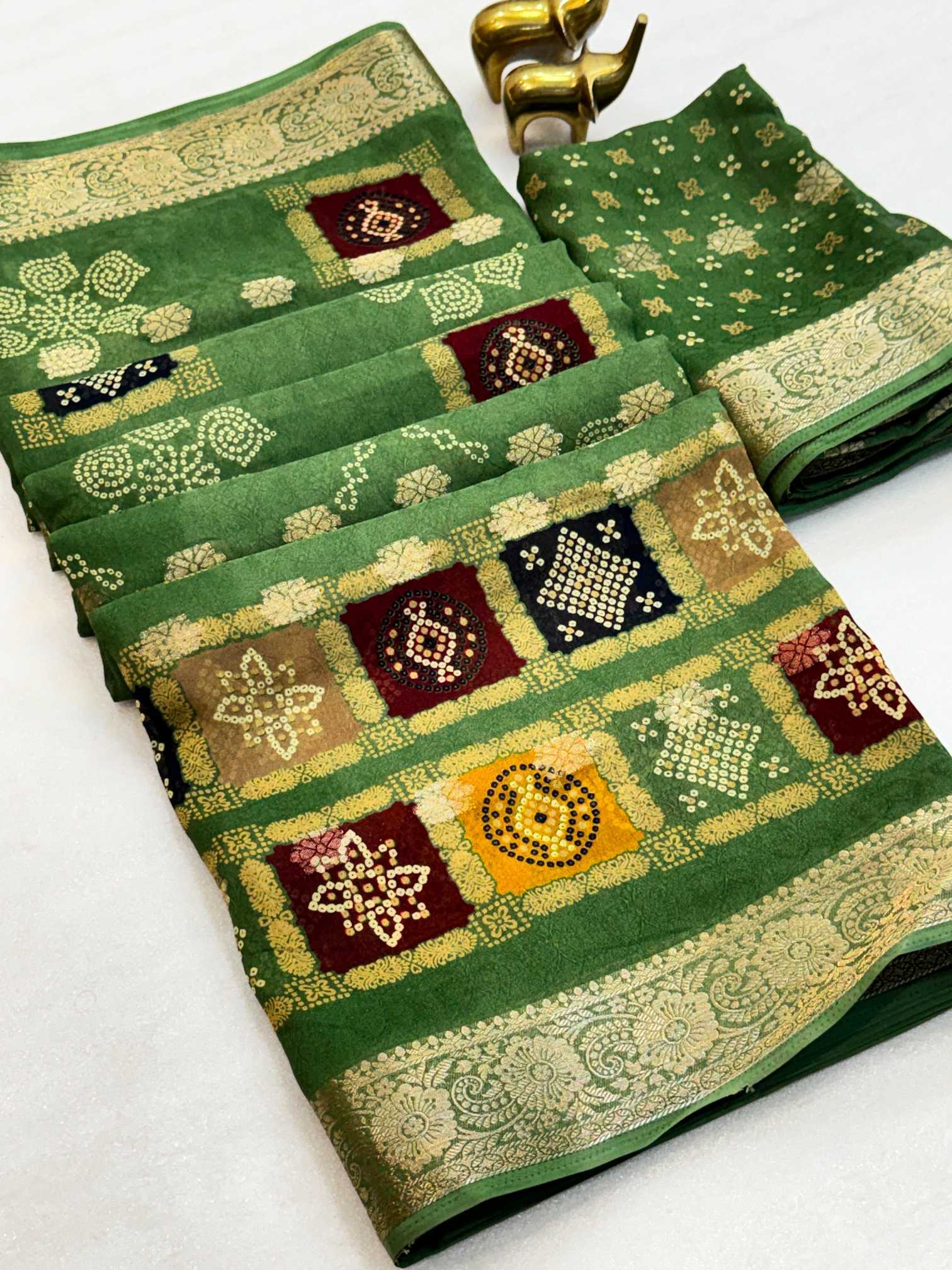 YNF Wholesale Jacquard Printed Sarees  | Surat Manufacturer
