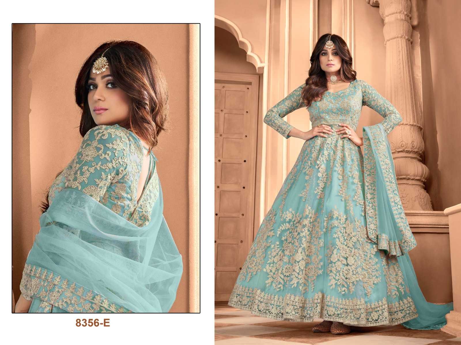 YNF Wholesale Net Embroidery Gowns  | Surat Manufacturer