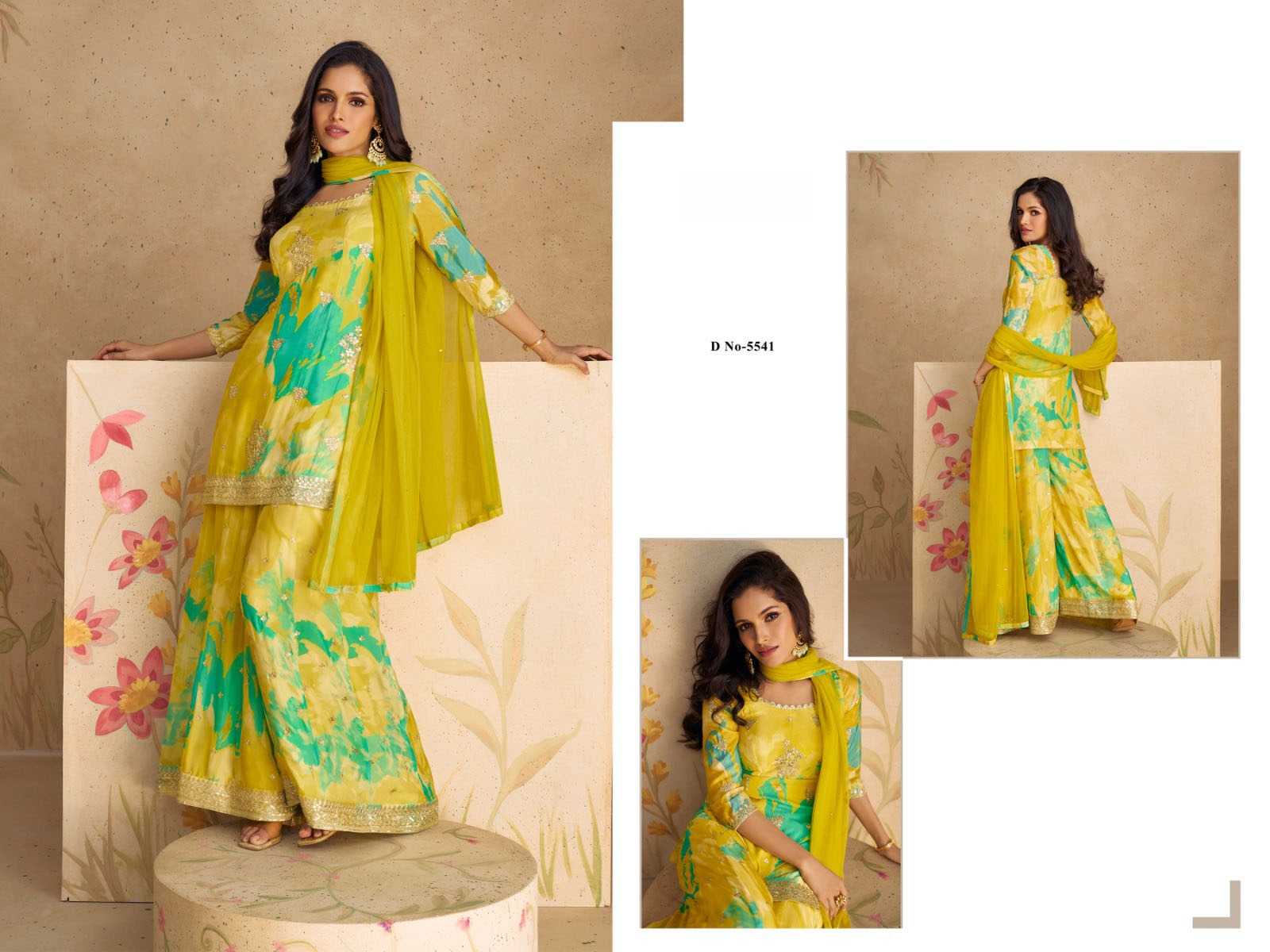 YNF Wholesale Chinon Silk Printed Suits  | Surat Manufacturer
