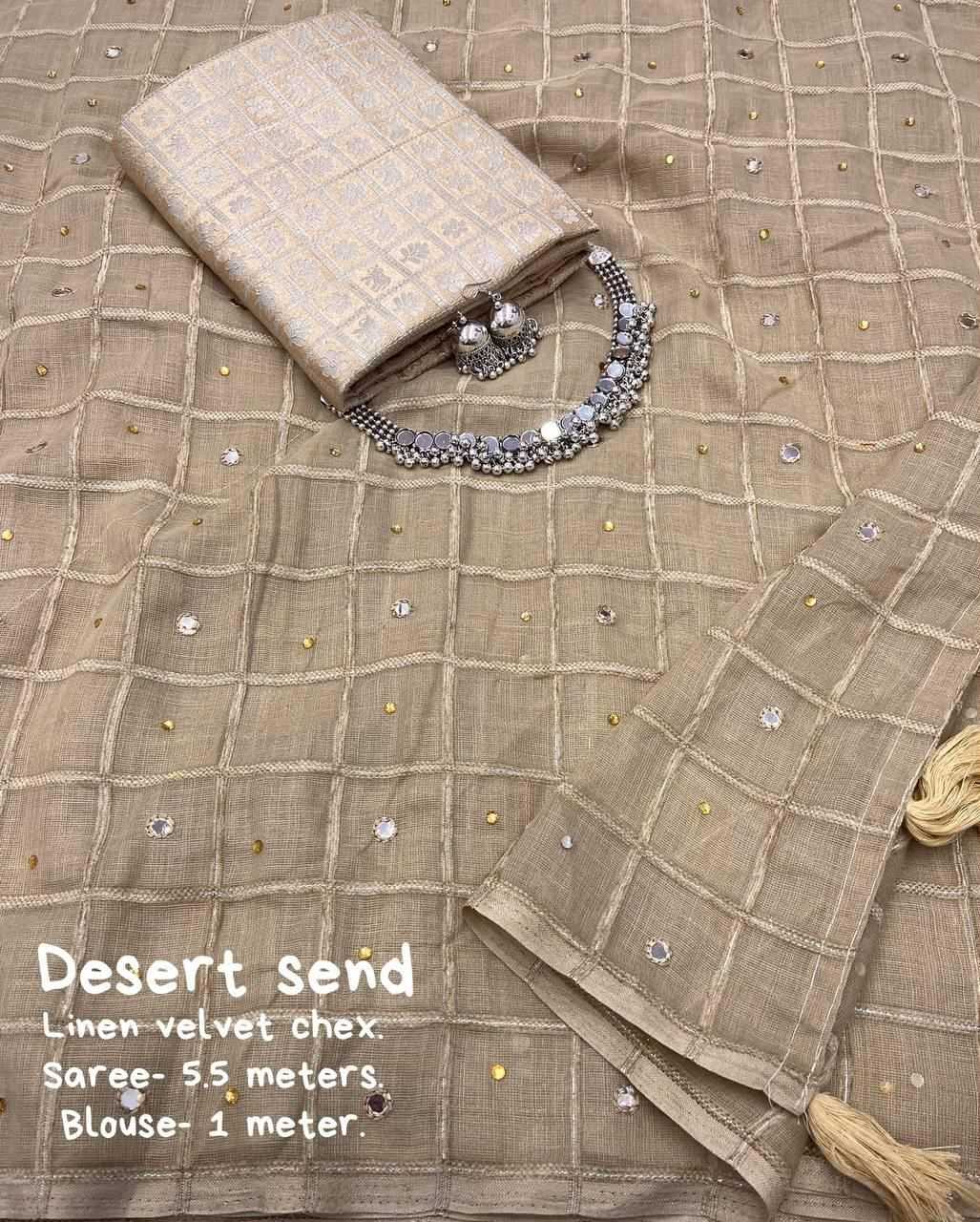 YNF Wholesale Linen Velvet Sarees  | Surat Manufacturer