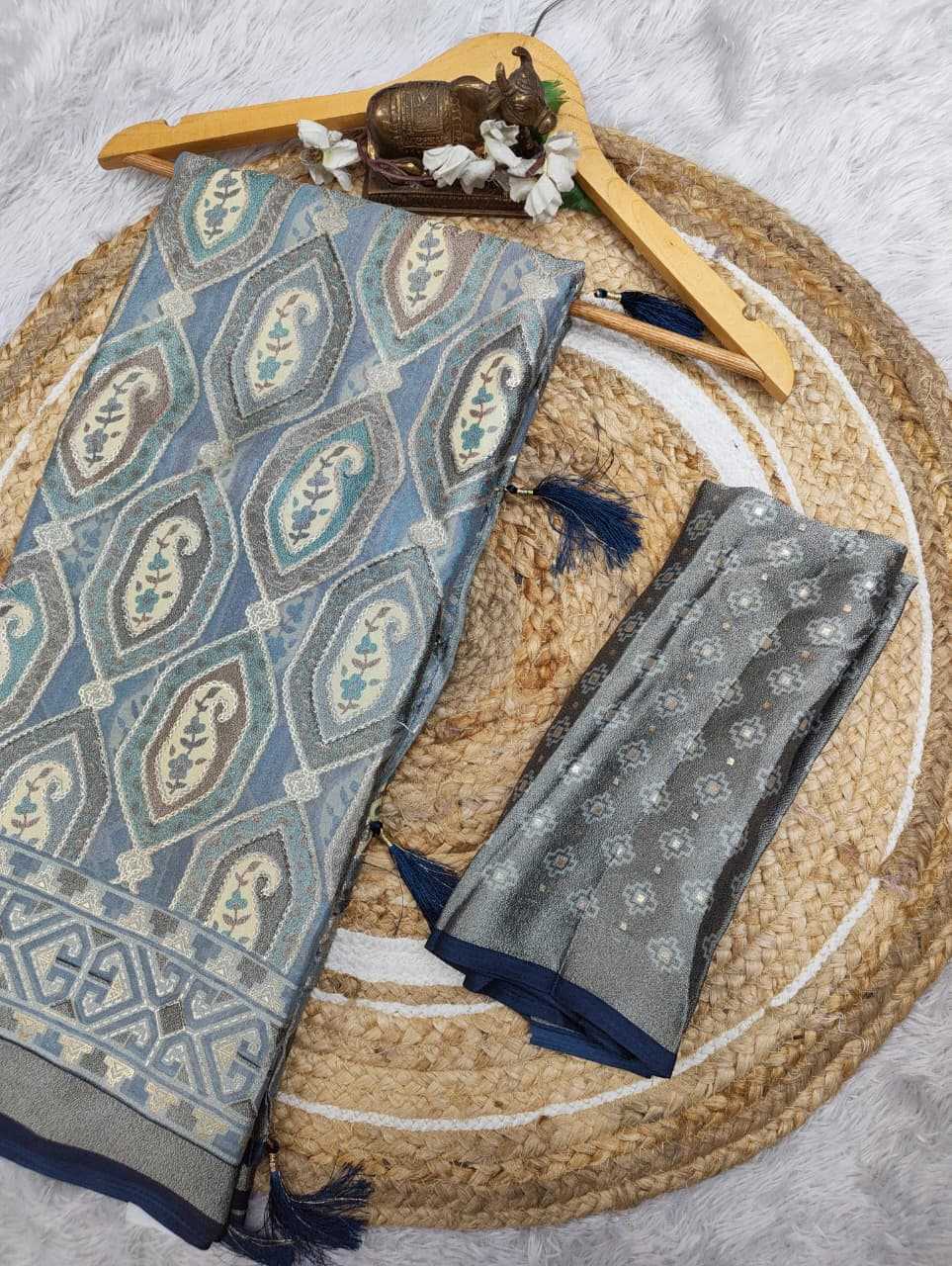 YNF Wholesale Dull Moss Designer Sarees  | Surat Manufacturer