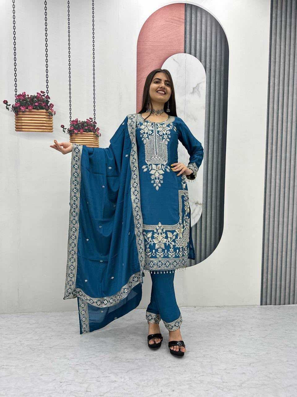 YNF Wholesale Chinon Embroidery Suits  | Surat Manufacturer