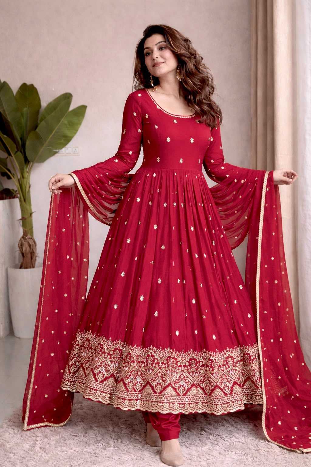 YNF Wholesale Chinon Silk Embroidery Gowns  | Surat Manufacturer