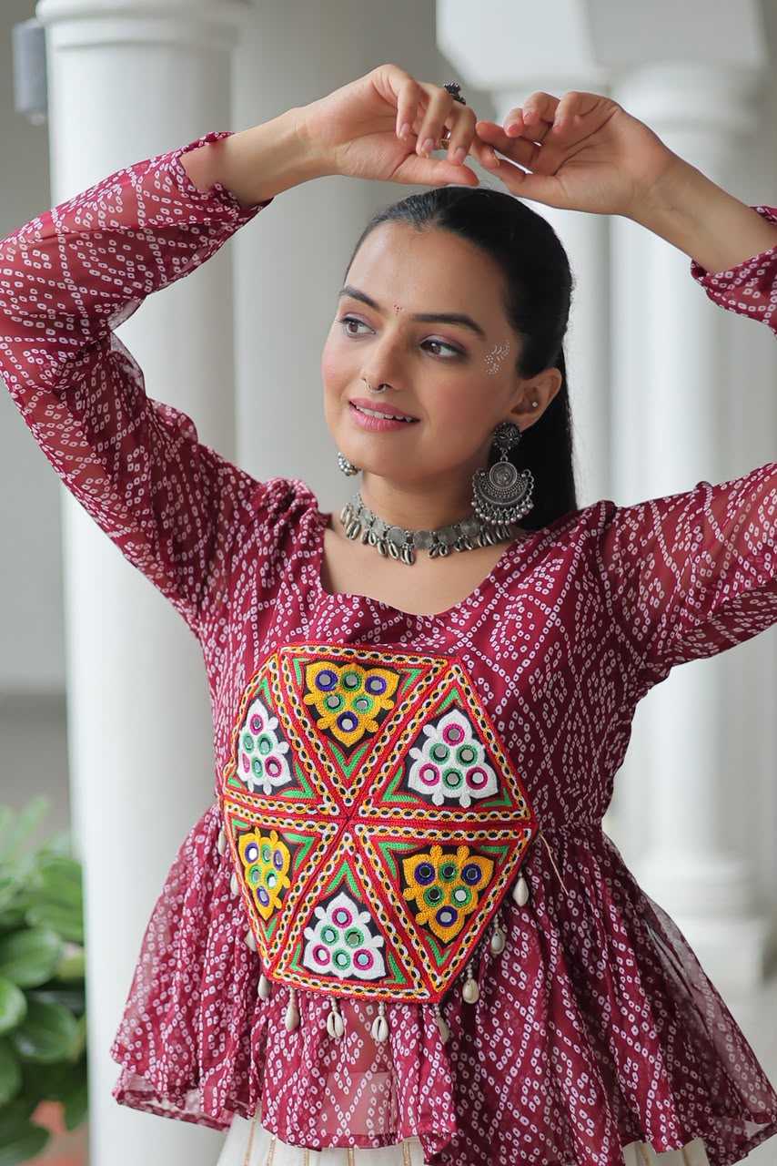 YNF Wholesale Bandhani Silk Tops  | Surat Manufacturer