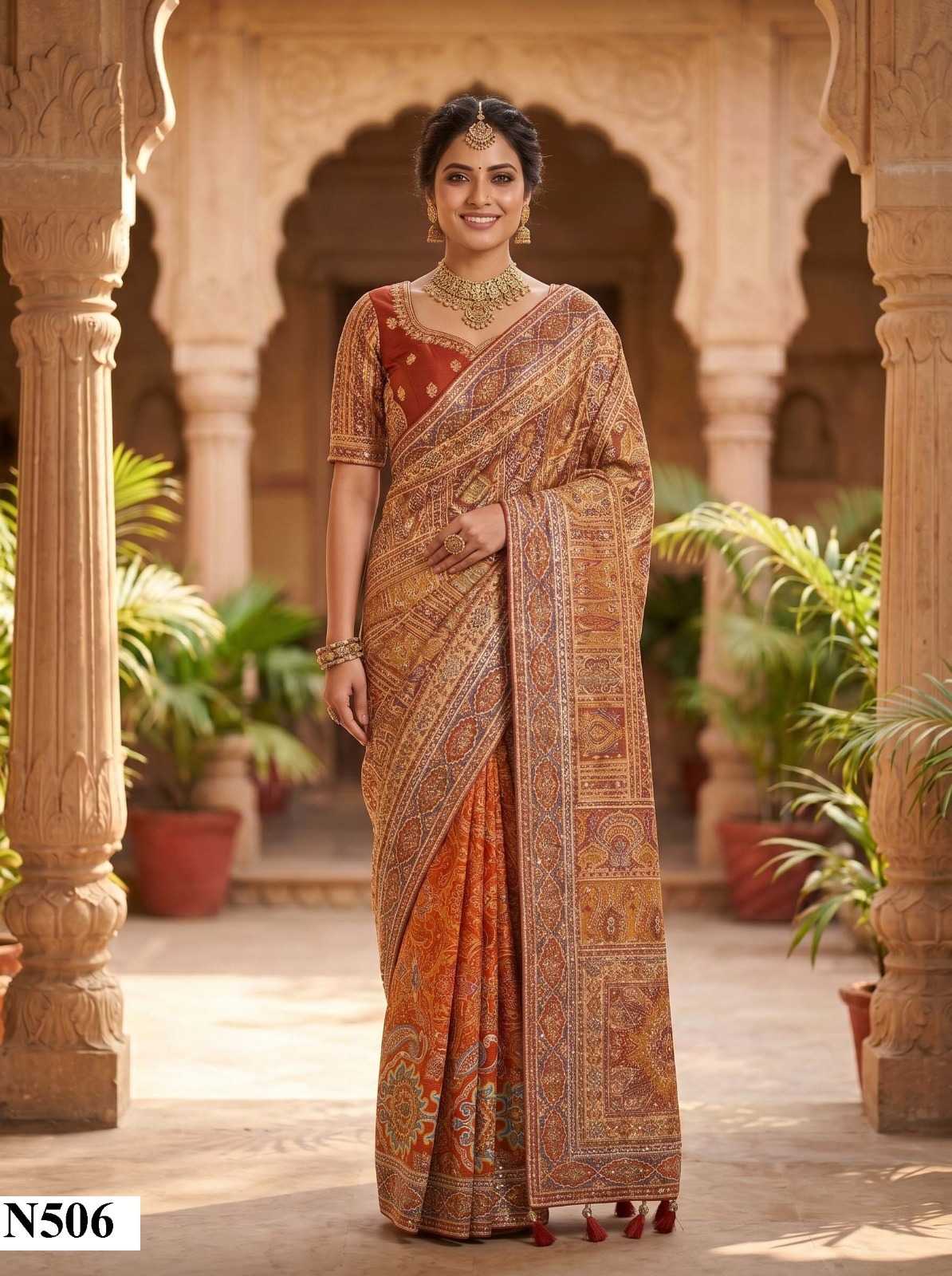 YNF Wholesale Crepe Hand Work Sarees  | Surat Manufacturer