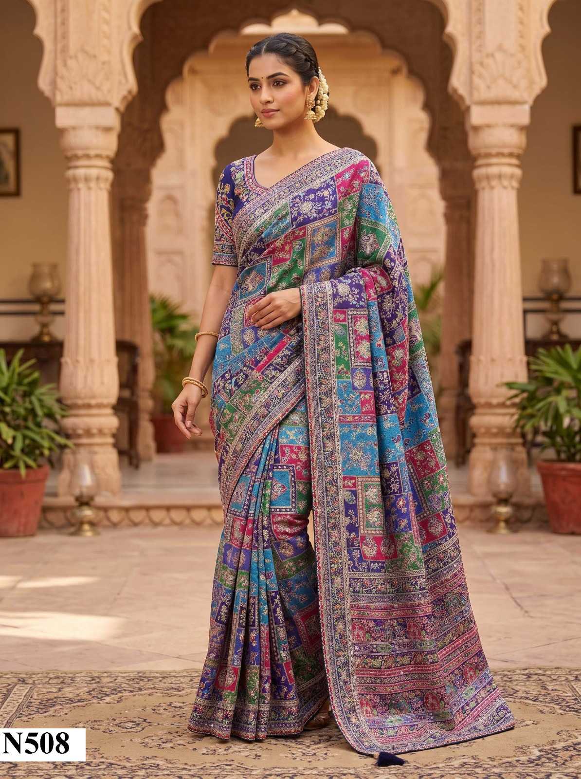 YNF Wholesale Crepe Hand Work Sarees  | Surat Manufacturer