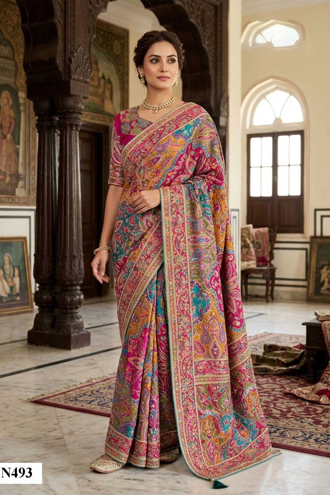 YNF Wholesale Crepe Hand Work Sarees  | Surat Manufacturer