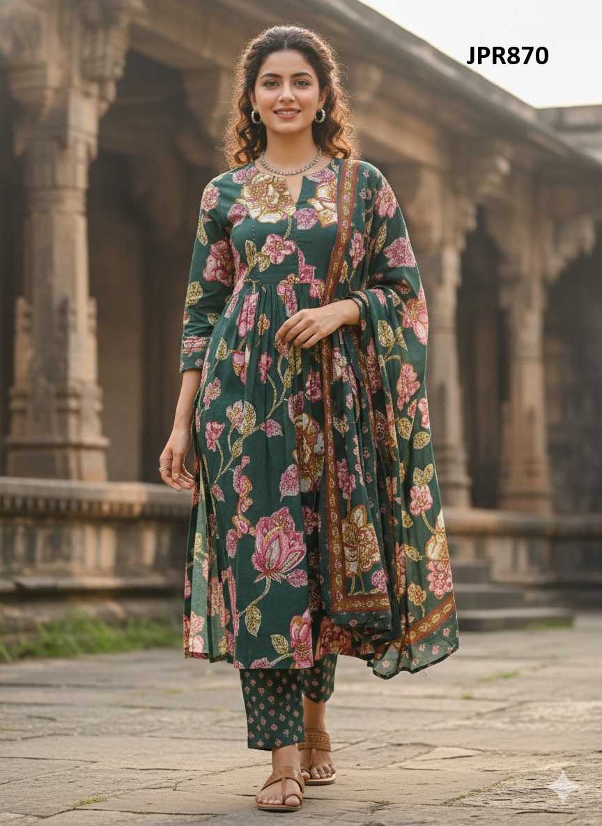 YNF Wholesale Cotton Cambric Printed Dresses  | Surat Manufacturer