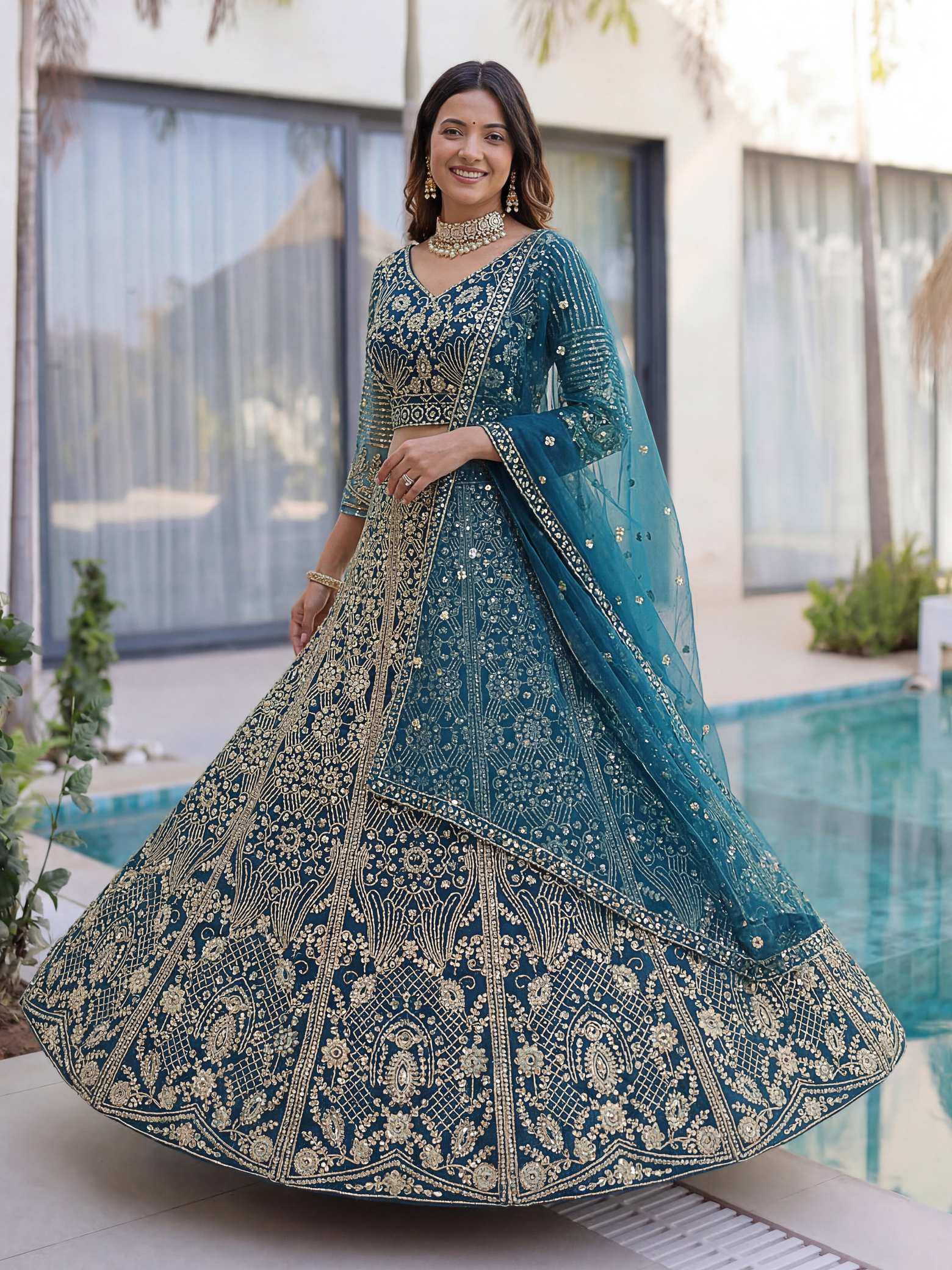 YNF Wholesale Butterfly Net Net Fancy Lehenga  | Surat Manufacturer