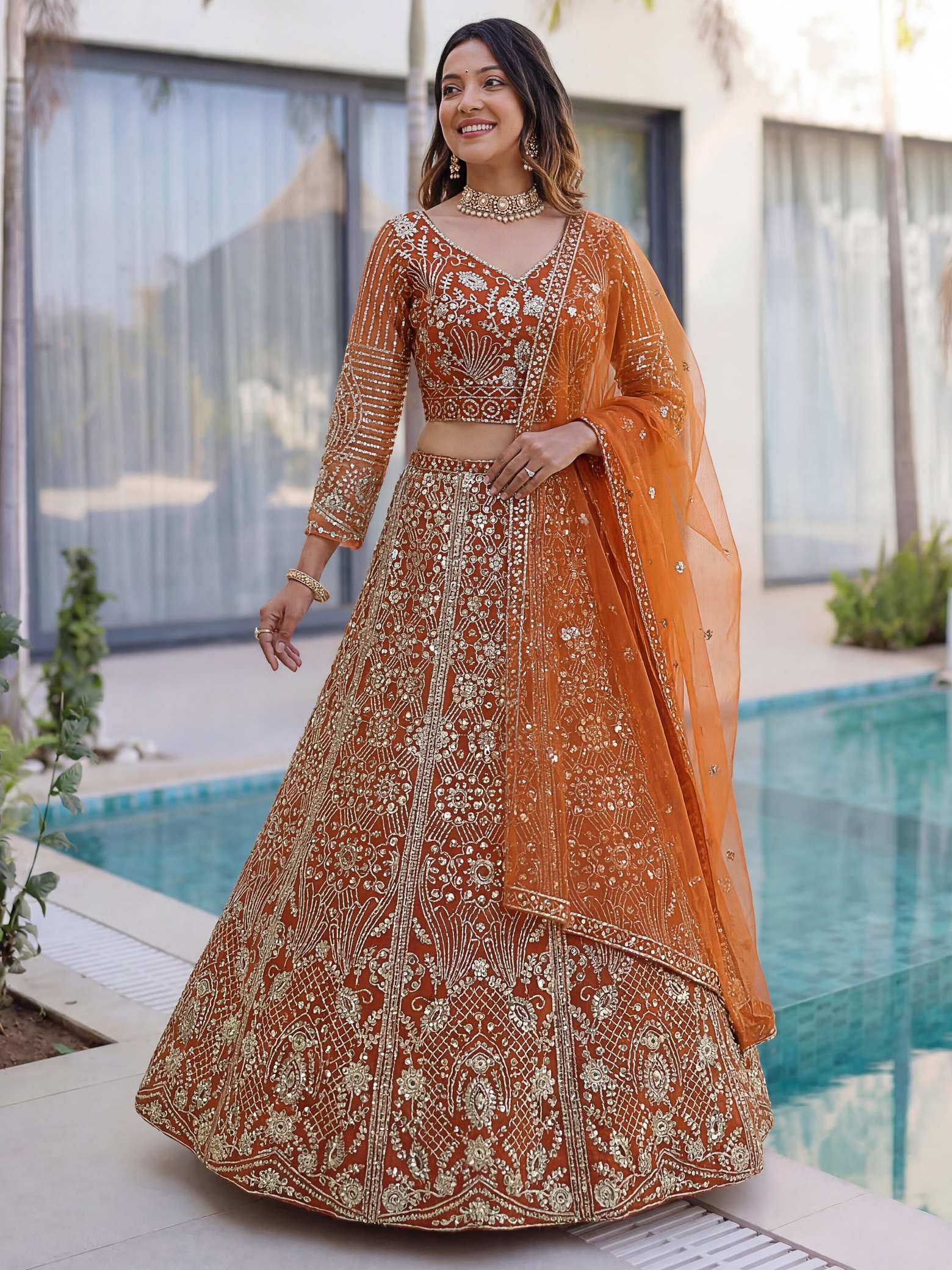 YNF Wholesale Butterfly Net Net Fancy Lehenga  | Surat Manufacturer