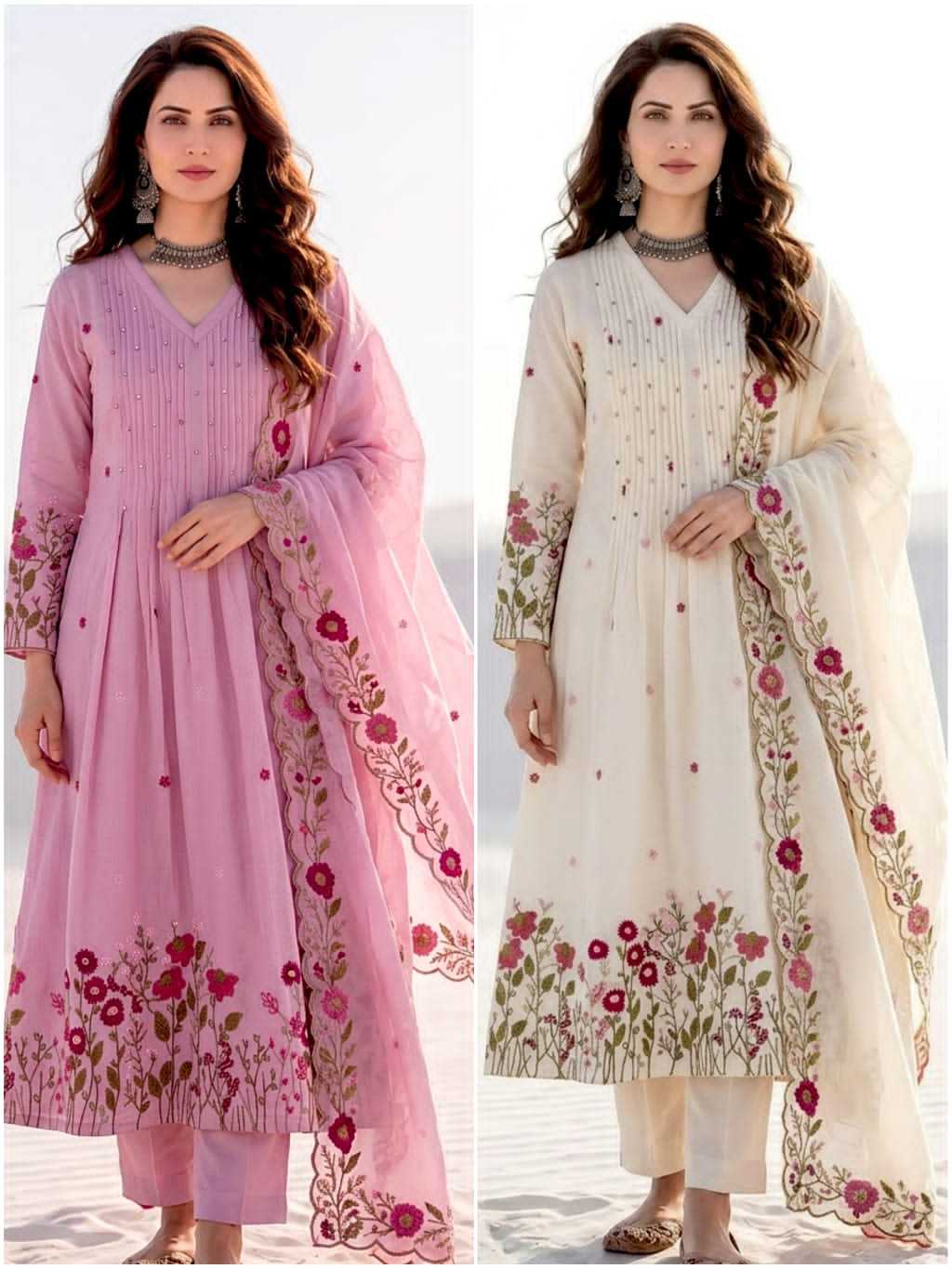 YNF Wholesale Chanderi Silk Embroidered Kurtis  | Surat Manufacturer