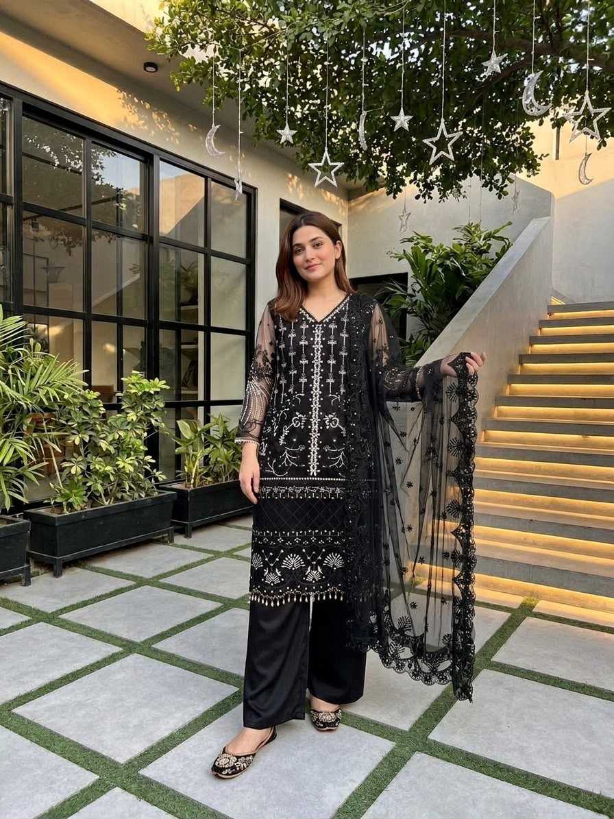 YNF Wholesale Soft Net Palazzo Suit  | Surat Manufacturer