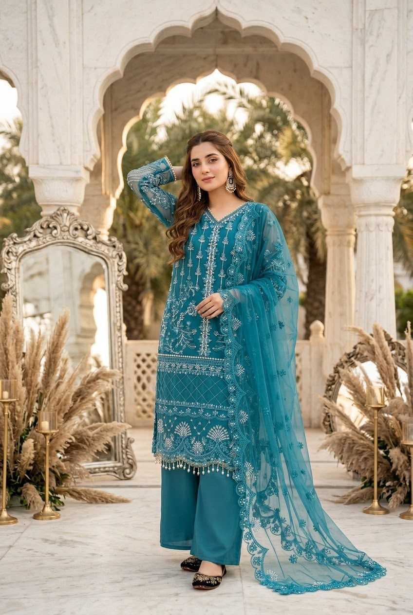 YNF Wholesale Soft Net Palazzo Suit  | Surat Manufacturer