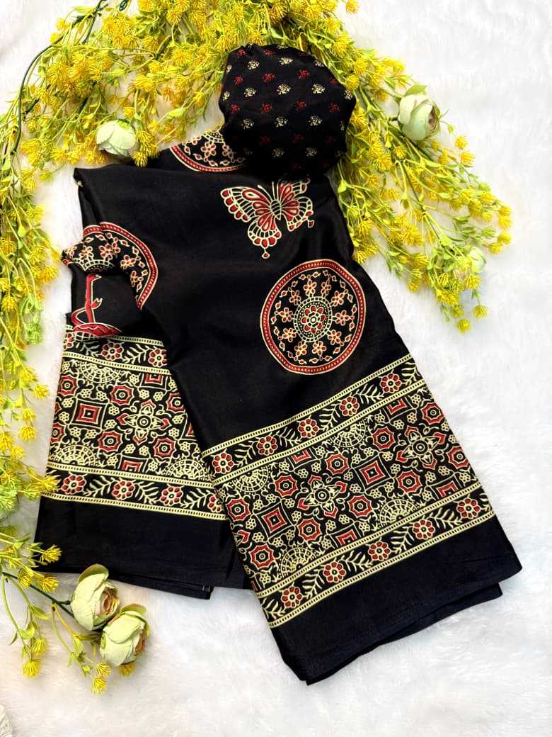 YNF Wholesale Gajji Silk Ajrakh Sarees  | Surat Manufacturer