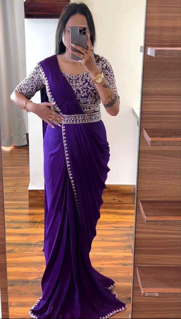 YNF Wholesale Chinon Ready To Wear Sarees  | Surat Manufacturer