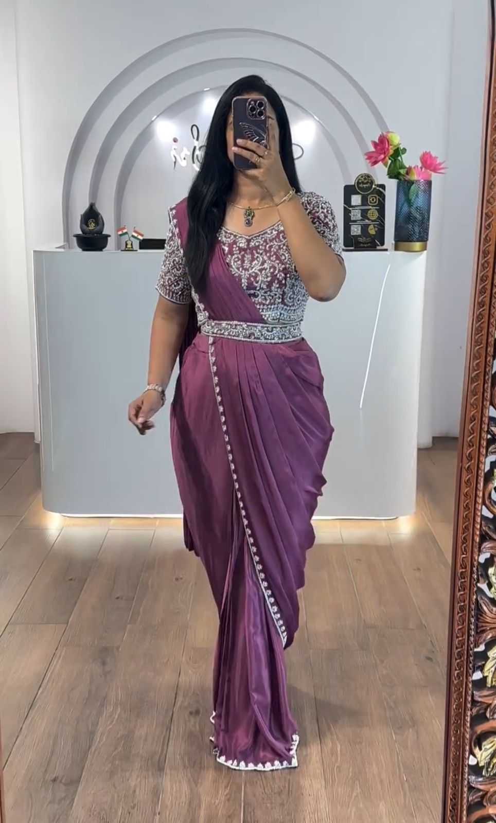 YNF Wholesale Chinon Ready To Wear Sarees  | Surat Manufacturer