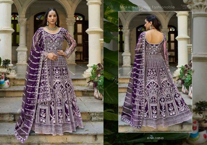 YNF Wholesale Butterfly Net Embroidery Gowns  | Surat Manufacturer