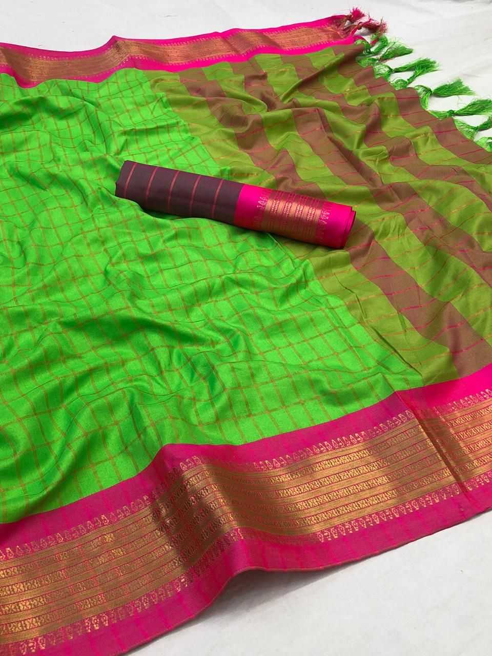 YNF Wholesale Soft Cotton Silk Brocade Sarees  | Surat Manufacturer