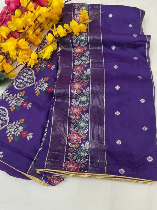 YNF Wholesale Russian Silk Tissue Silk Saree  | Surat Manufacturer