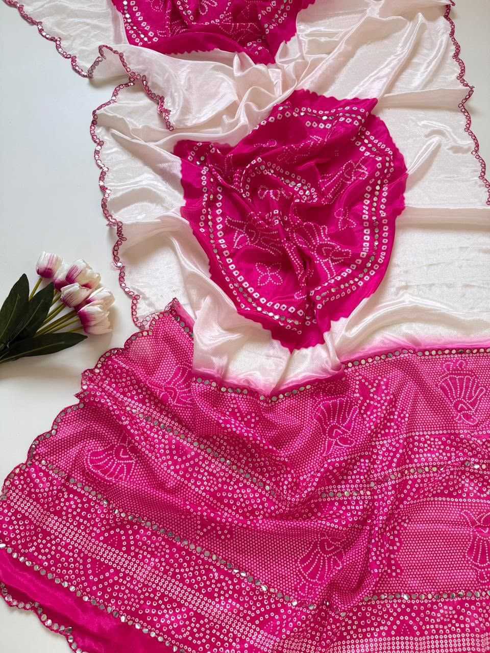 YNF Wholesale Chinon Printed Sarees  | Surat Manufacturer