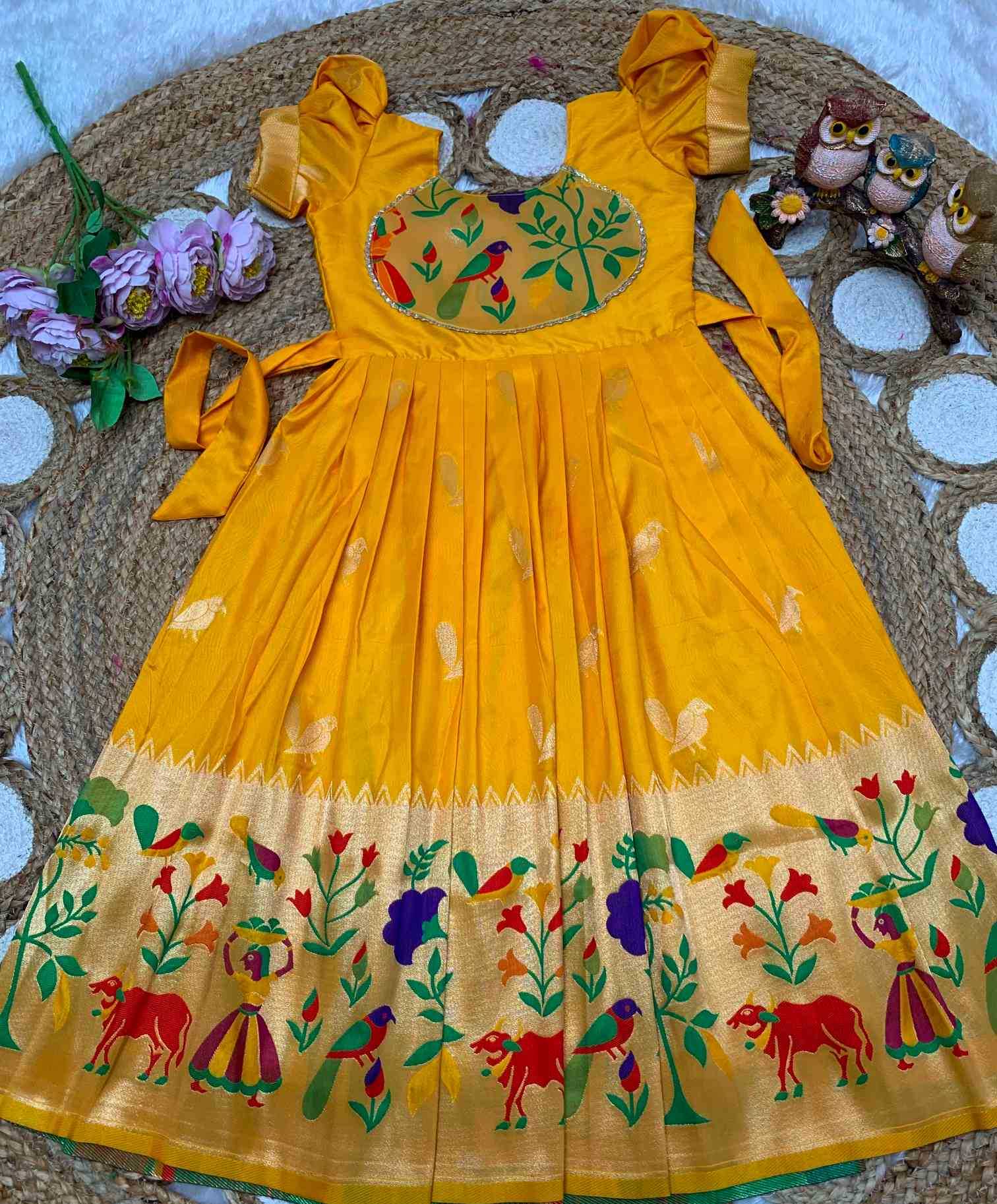 YNF Wholesale Soft Silk Kids Gown  | Surat Manufacturer