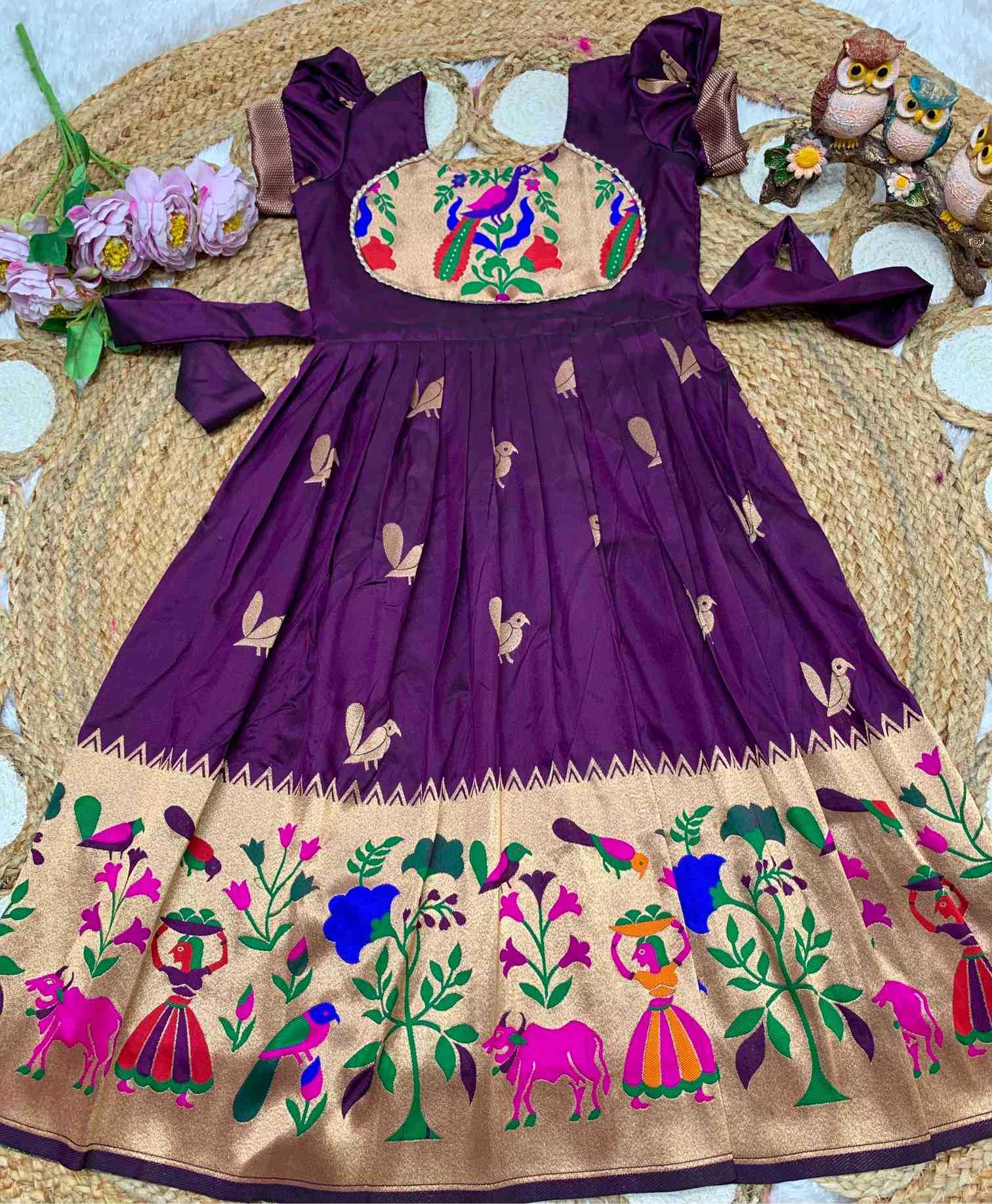 YNF Wholesale Soft Silk Kids Gown  | Surat Manufacturer